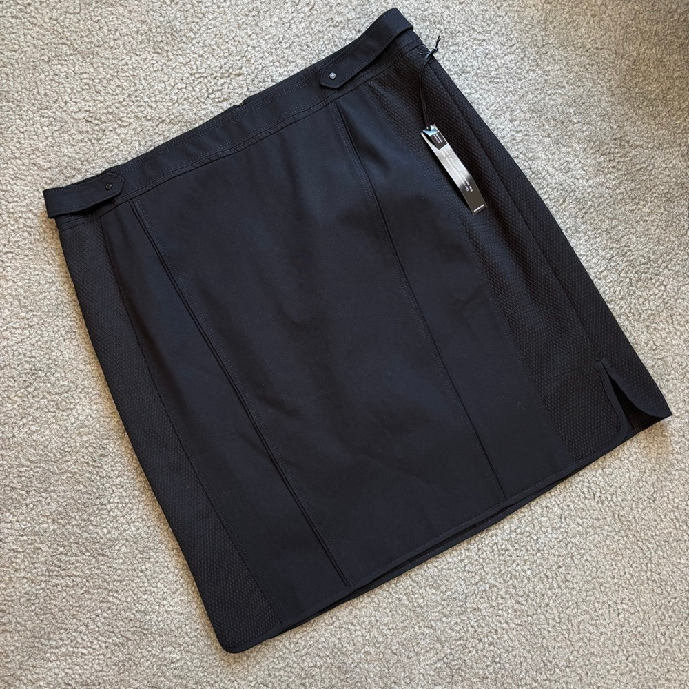 NWT WHBM Sportiff Pencil Skirt in Black | Size 14